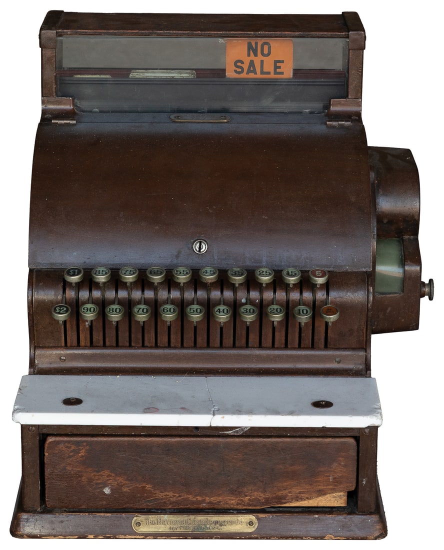 National Cash Register. Wooden, glass and marble cash regis... (1 of 4)