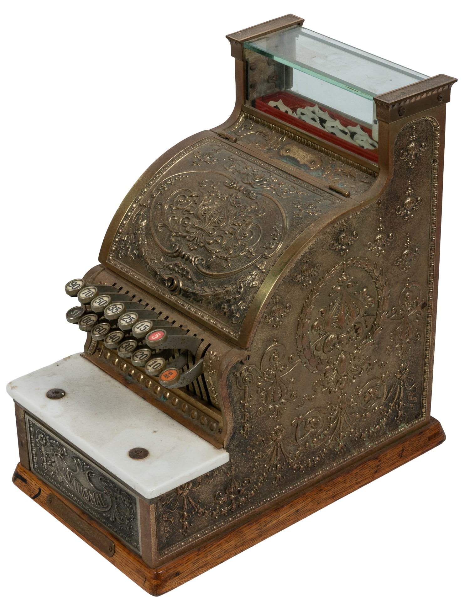 National Cash Register brass register. (1 of 3)