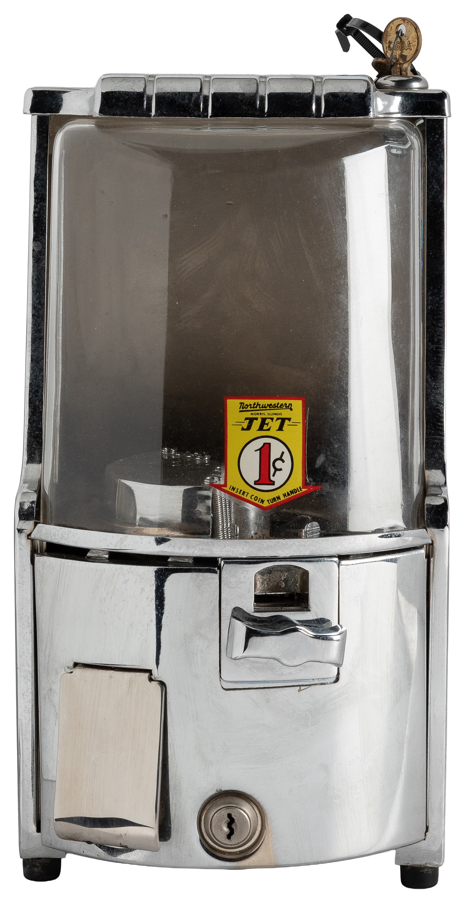 Northwestern Jet 1 Cent gumball vendor. (1 of 2)