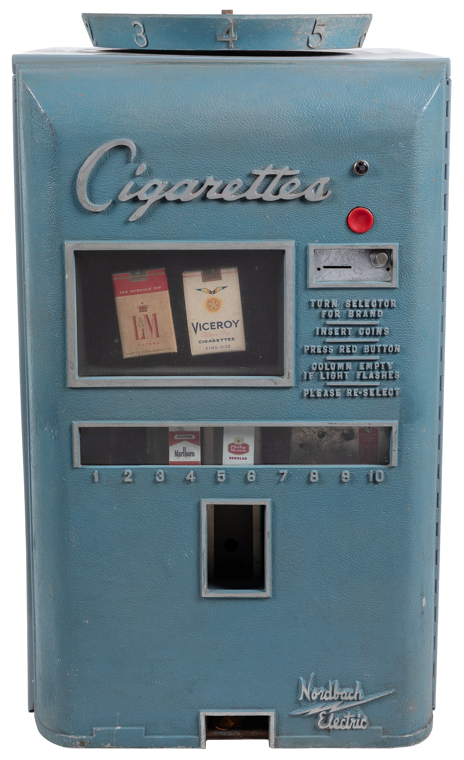 Nordbach Electric Cigarette vending machine.: Nordbach Electric Cigarette vending machine. No lock or key. 28 x 17 x 15". Third-party shipping required.