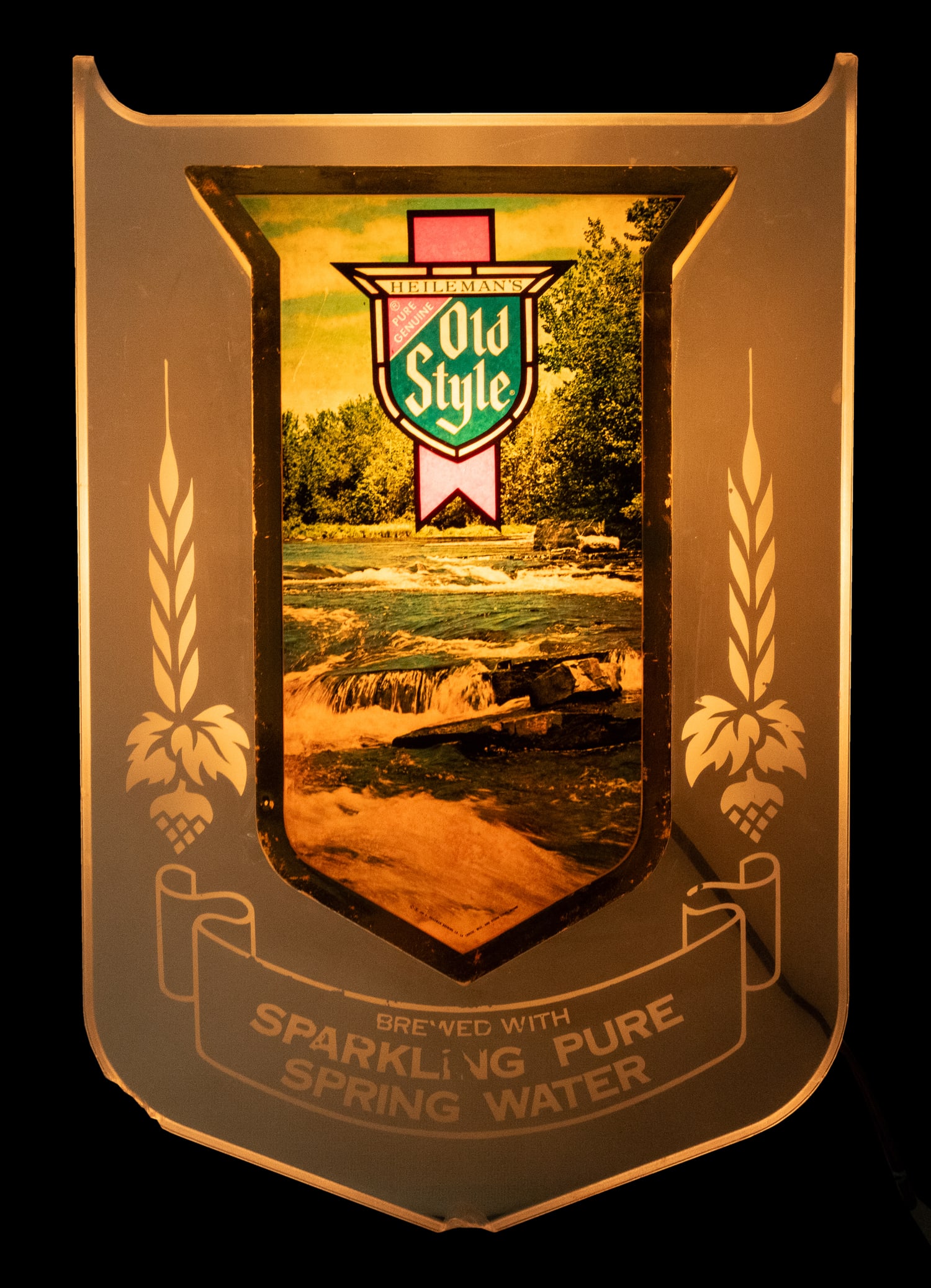 Heileman’s Old Style Beer Lighted Advertising Sign and Clock, two. Chicago: Embosograph (1 of 4)