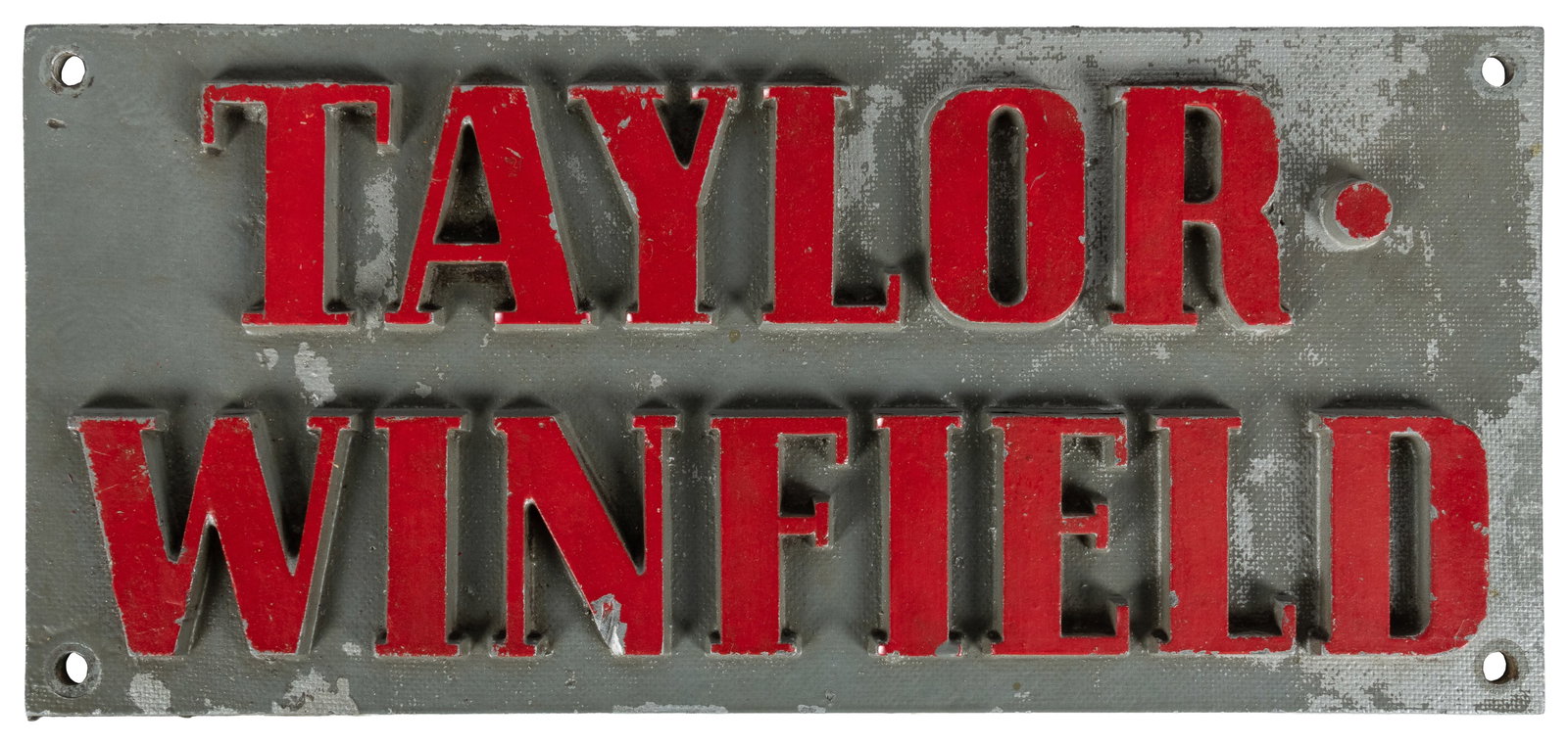 Taylor Winfield Cast Metal Plaque. (1 of 2)