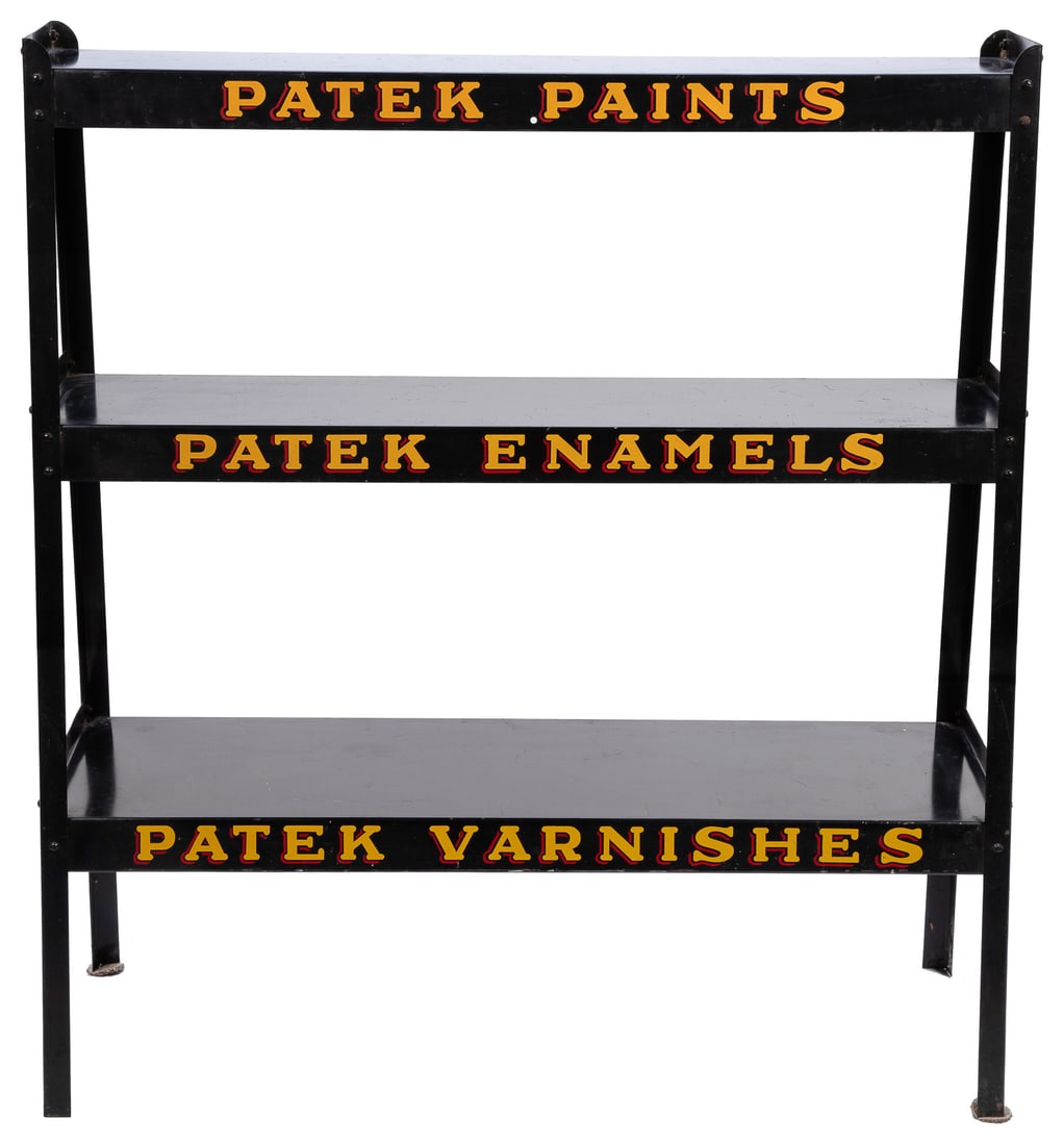 Patek Paints, Enamels, Varnishes Display Shelf Unit. (1 of 2)