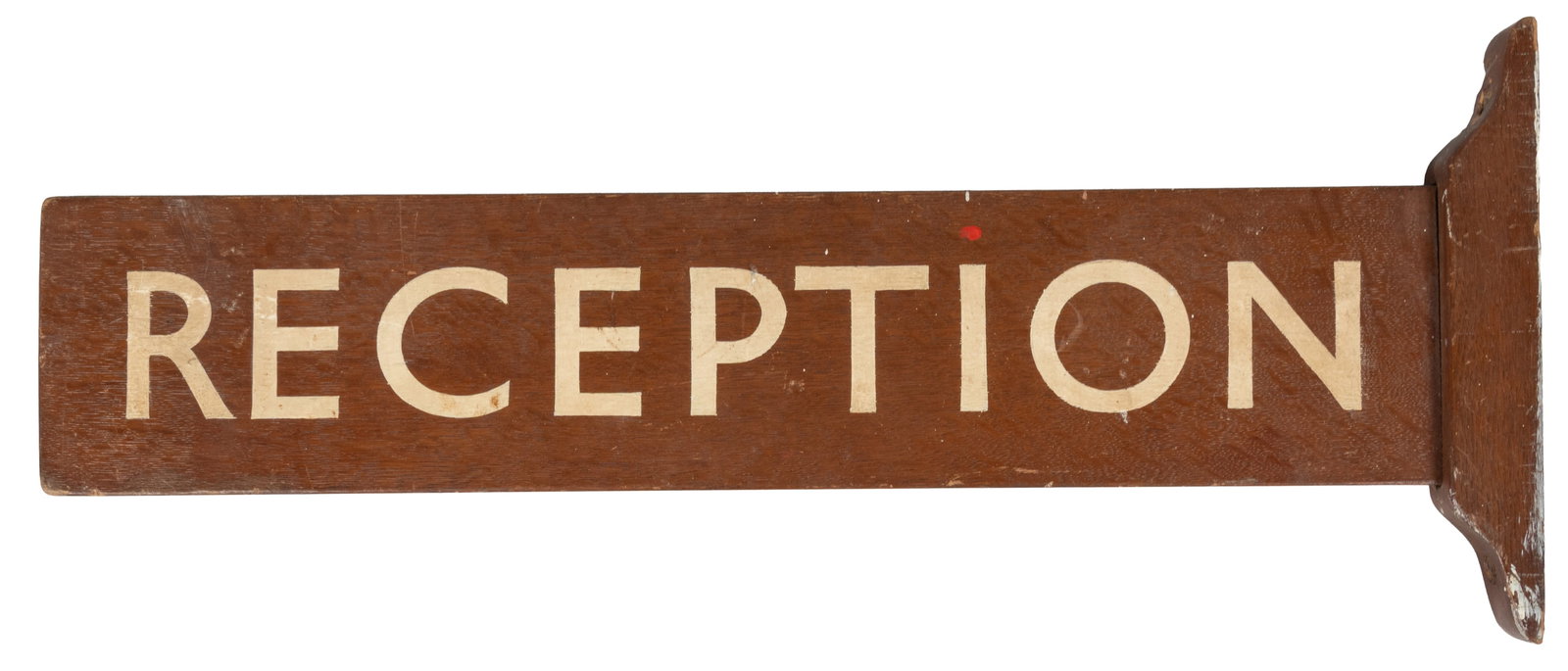 Reception wooden flange sign. (1 of 2)