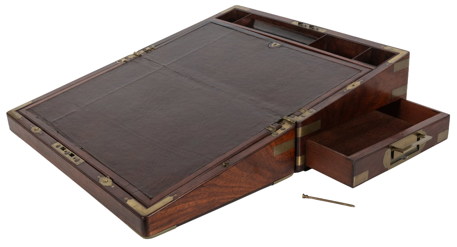 Antique English Victorian Writing Case. Crown patent marked by J. Bramah. Late 19th Century. (1 of 5)