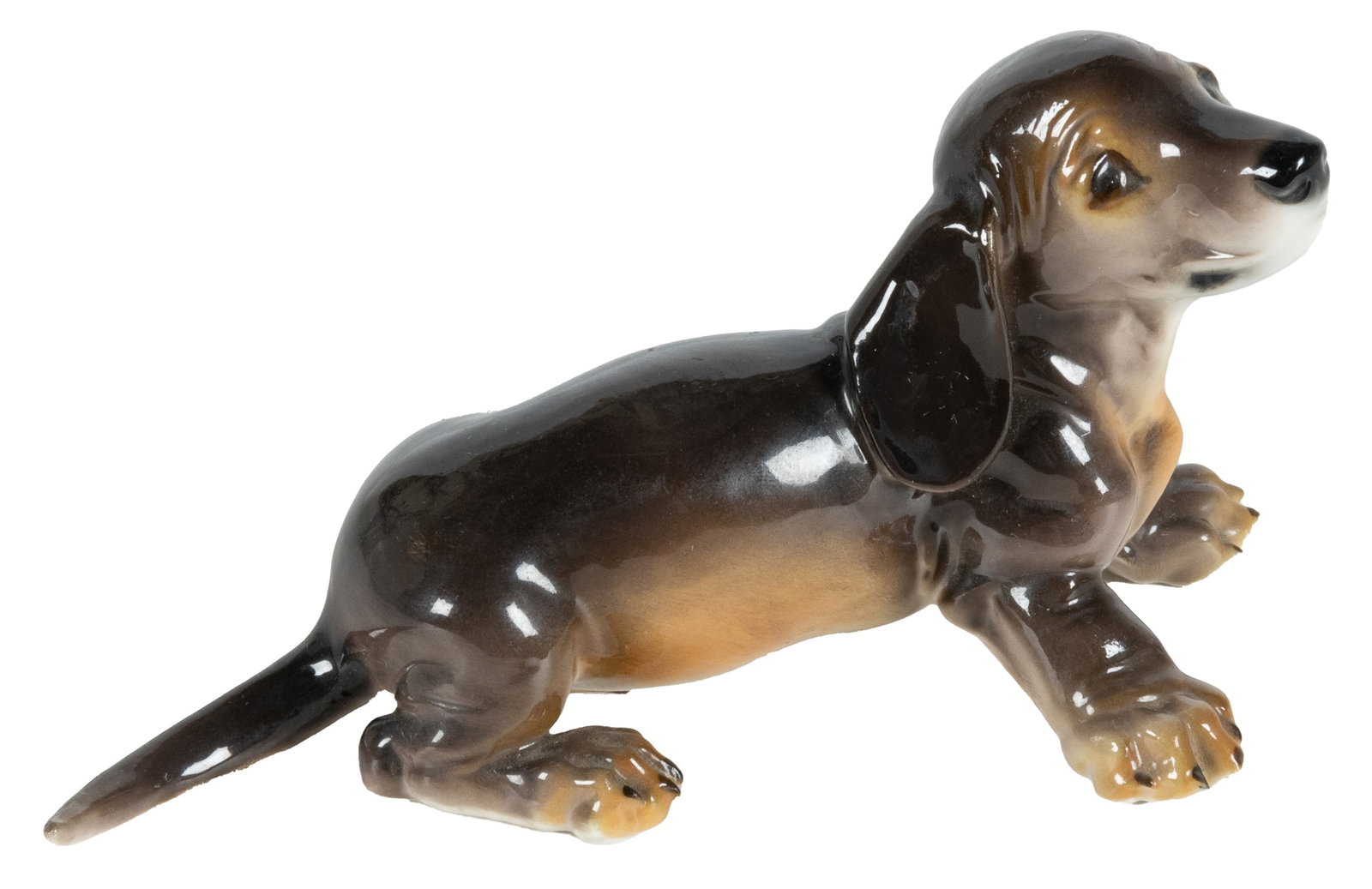 Nymphenburg Porcelain Dachshund Puppy. Circa early 20th century. (1 of 3)