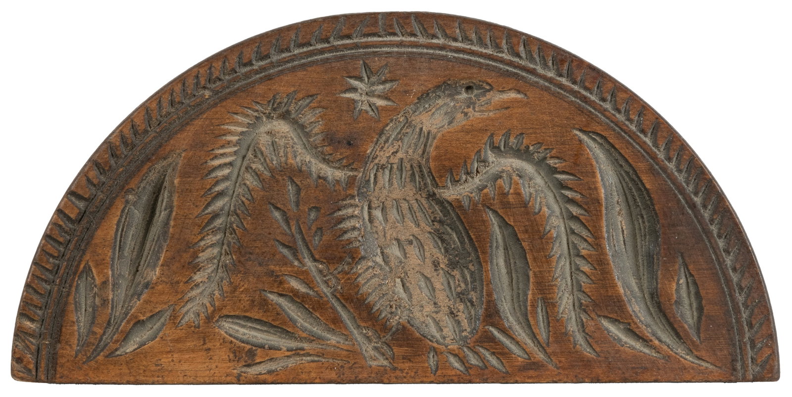 Antique half round eagle butter print mold. (1 of 3)