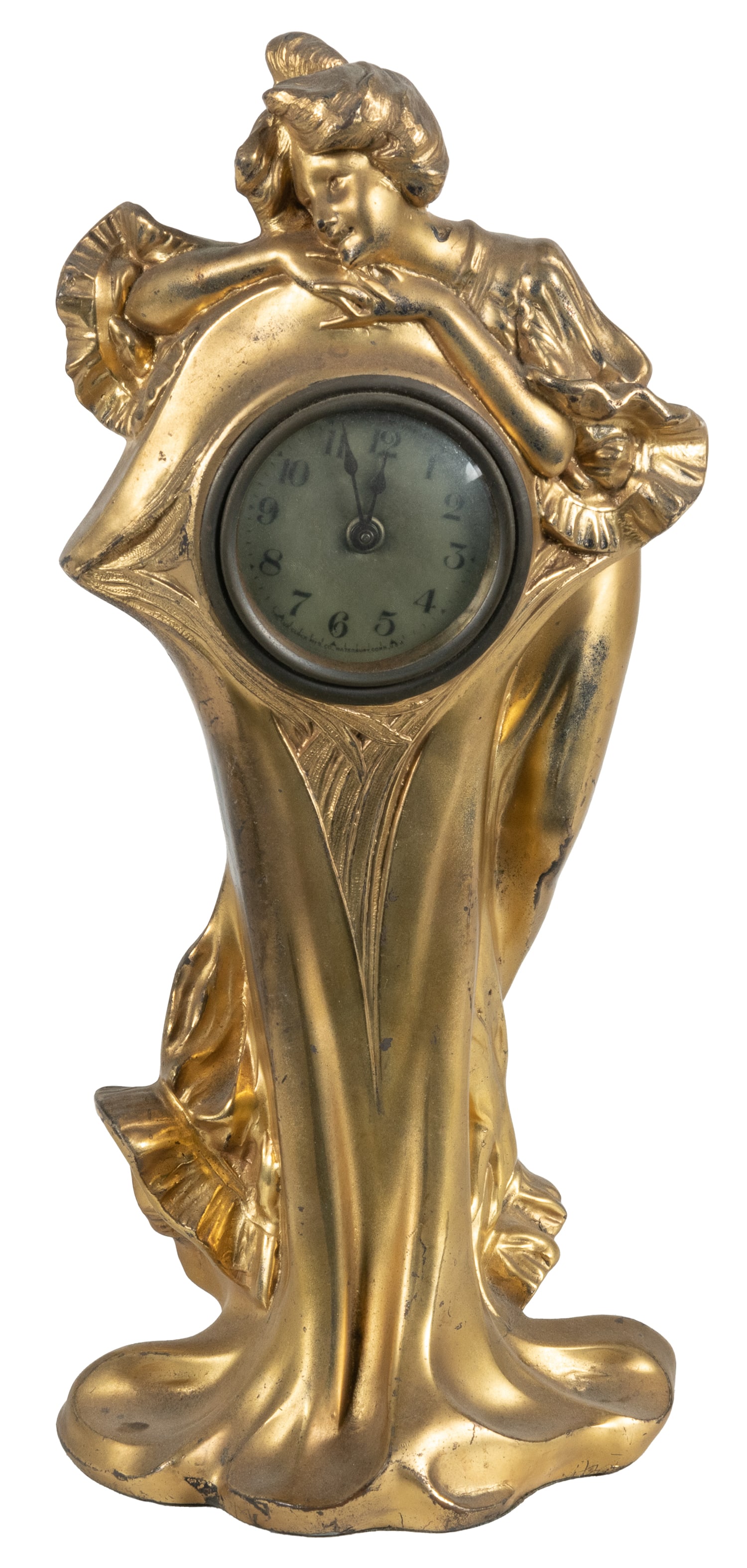 Lux Clock Co. Art Nouveau figural mantel clock. (1 of 2)