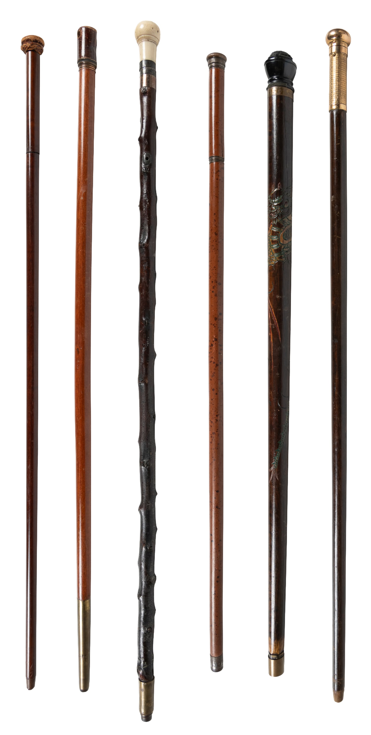 Six antique gadget and other canes. (1 of 7)