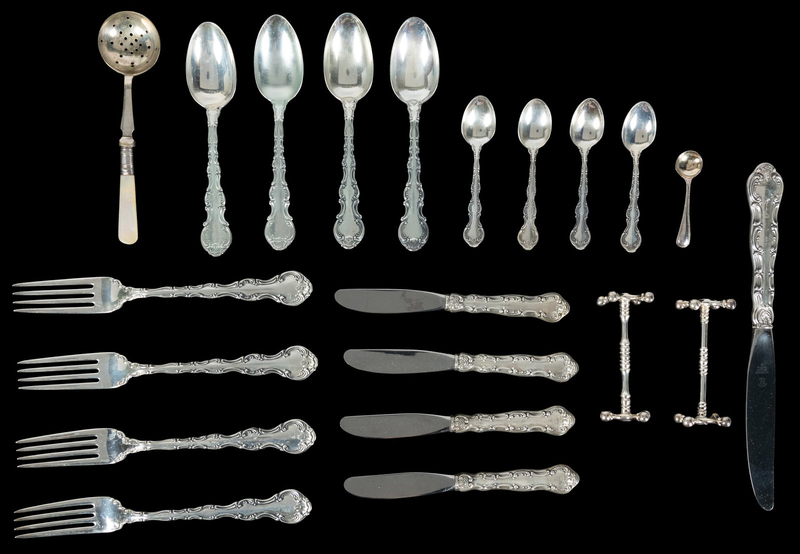 Gorham "Strasbourg" 140 piece sterling silver set, and others. (1 of 2)