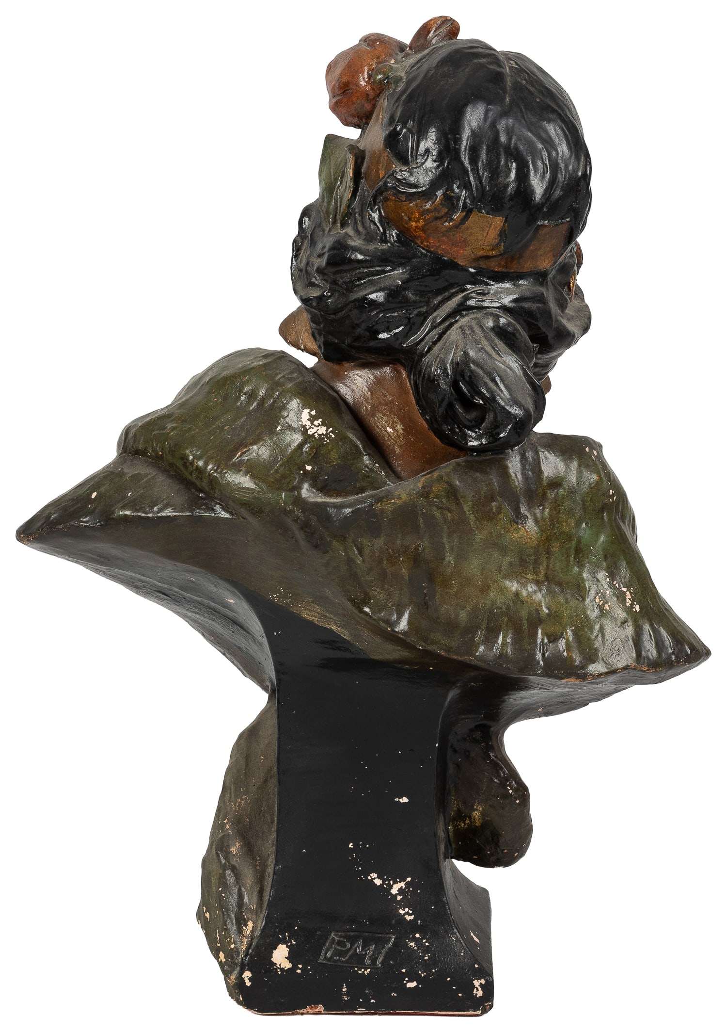 Painted plaster female bust. - 2