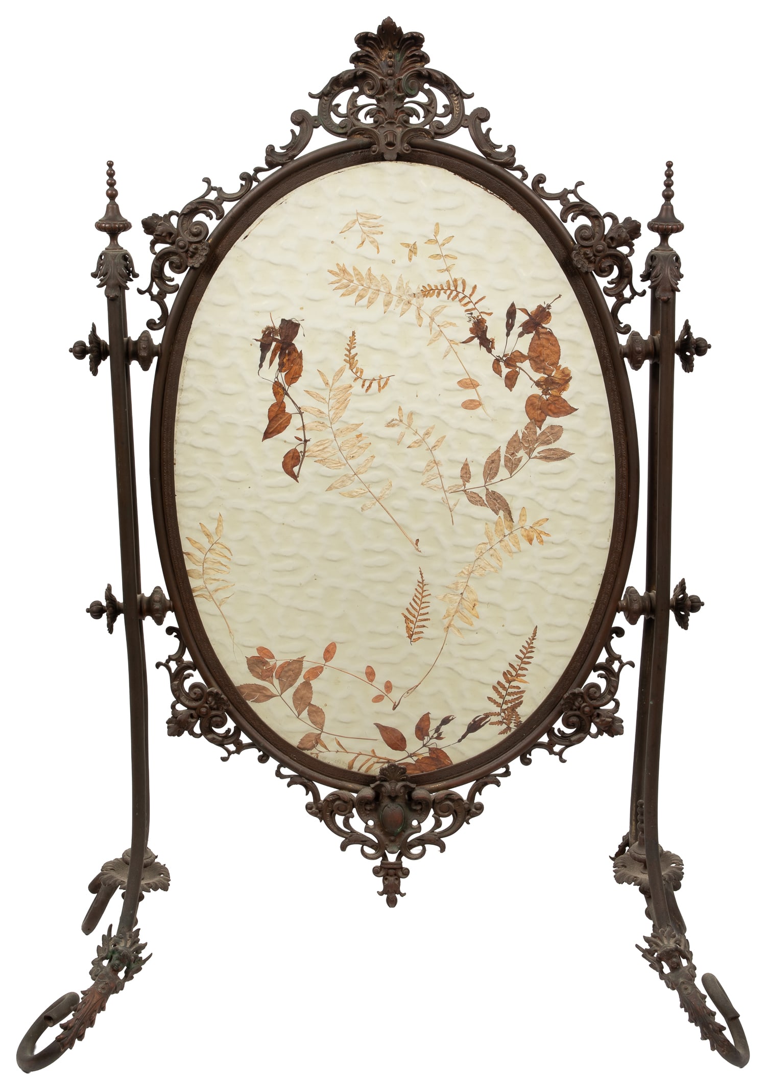 Victorian cast iron fireplace cover with pressed leaves. (1 of 2)