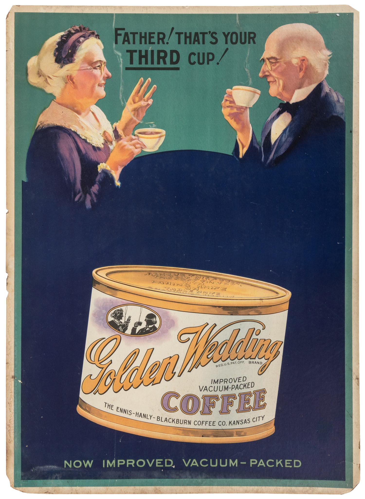Golden Wedding Coffee advertising poster. (1 of 1)