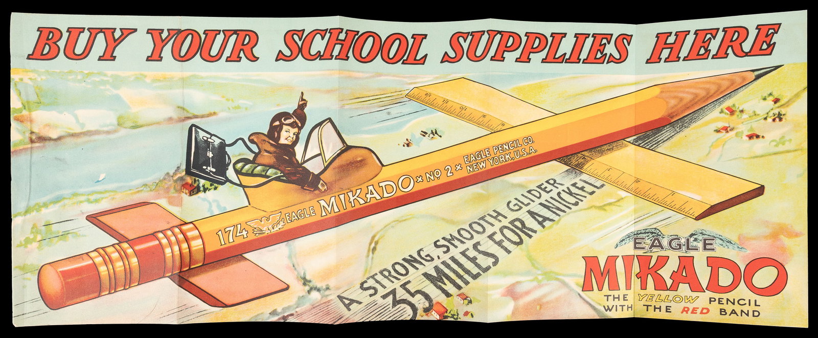 Eagle Mikado Pencils "Buy Your School Supplies Here" posters (20). (1 of 2)