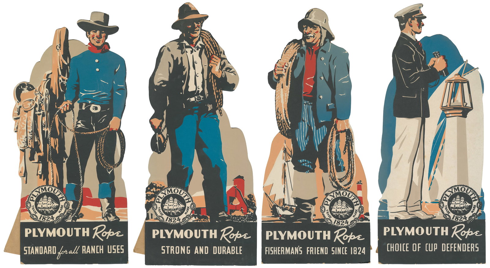 Plymouth Rope. Group of 4 advertising standees. (1 of 5)