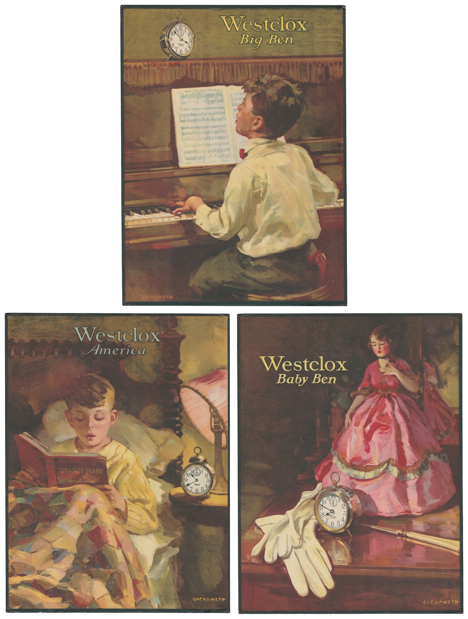 Westclox. Three advertising signs. (1 of 4)