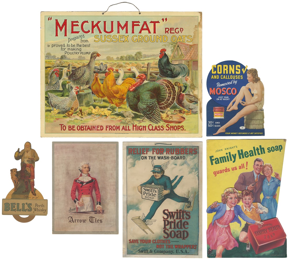 Six product advertising display signs. (1 of 7)