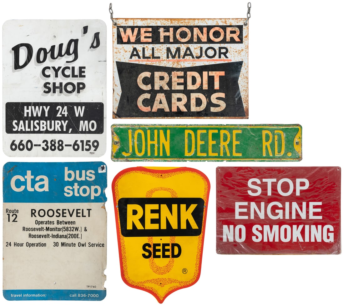 Group of 8 miscellaneous vintage signs. (1 of 7)
