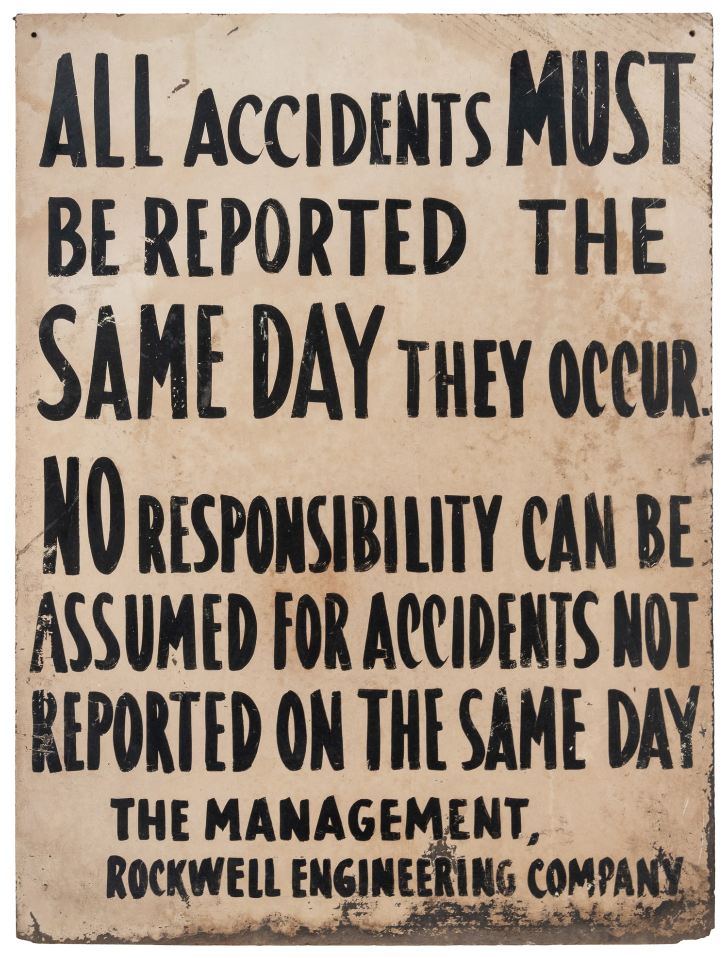 All Accidents Must be Reported worksite sign. (1 of 2)