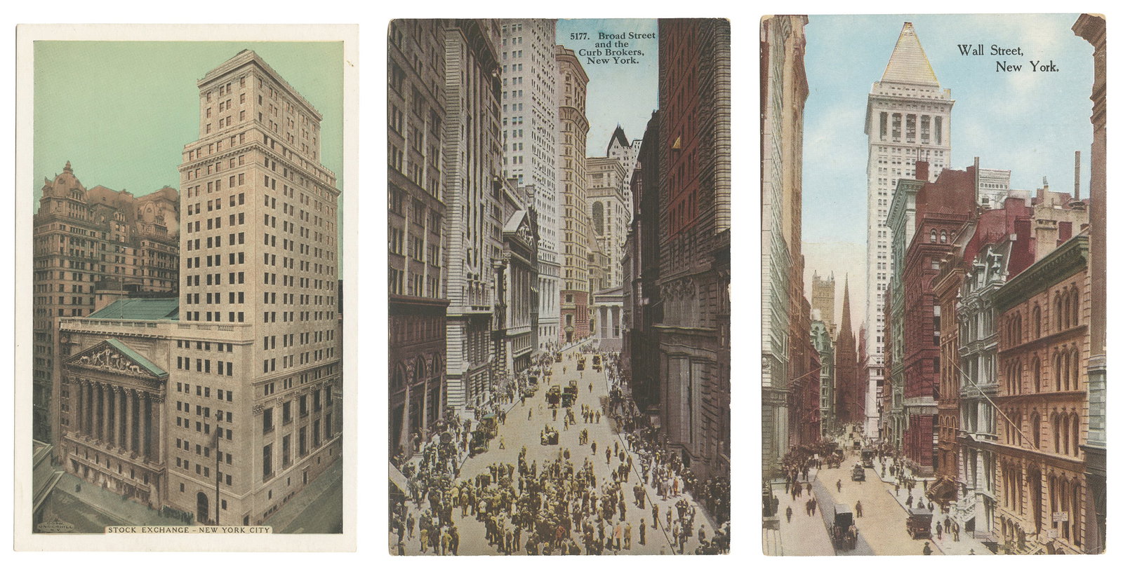 [NEW YORK - WALL STREET]. Album of approximately 140 postcards and ephemera. (1 of 4)