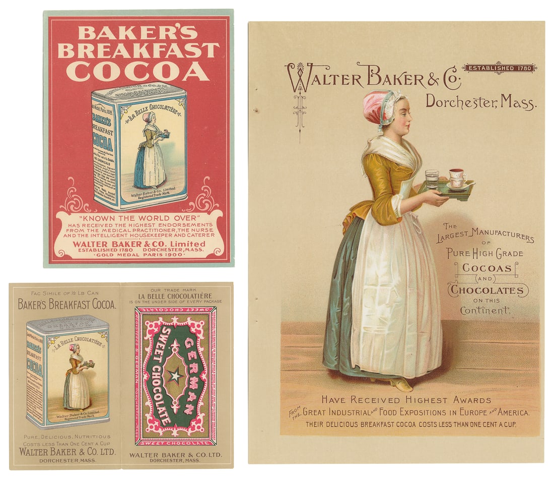 [CHOCOLATE]. Album of over 80 pieces of Walter Baker & Co. ephemera. (1 of 3)