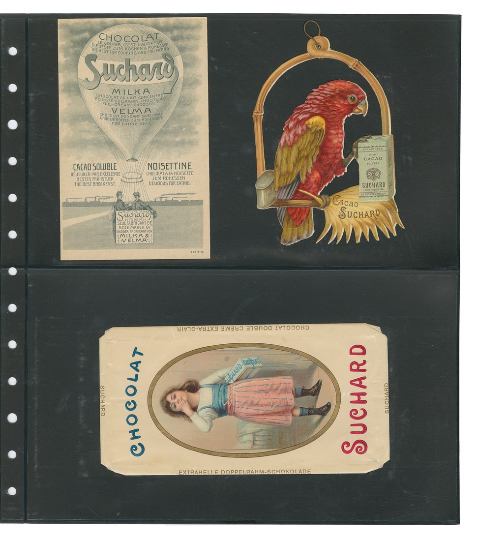 [CHOCOLATE]. Binder of Chocolat Suchard and other chocolate trade cards and ephemera. (1 of 5)