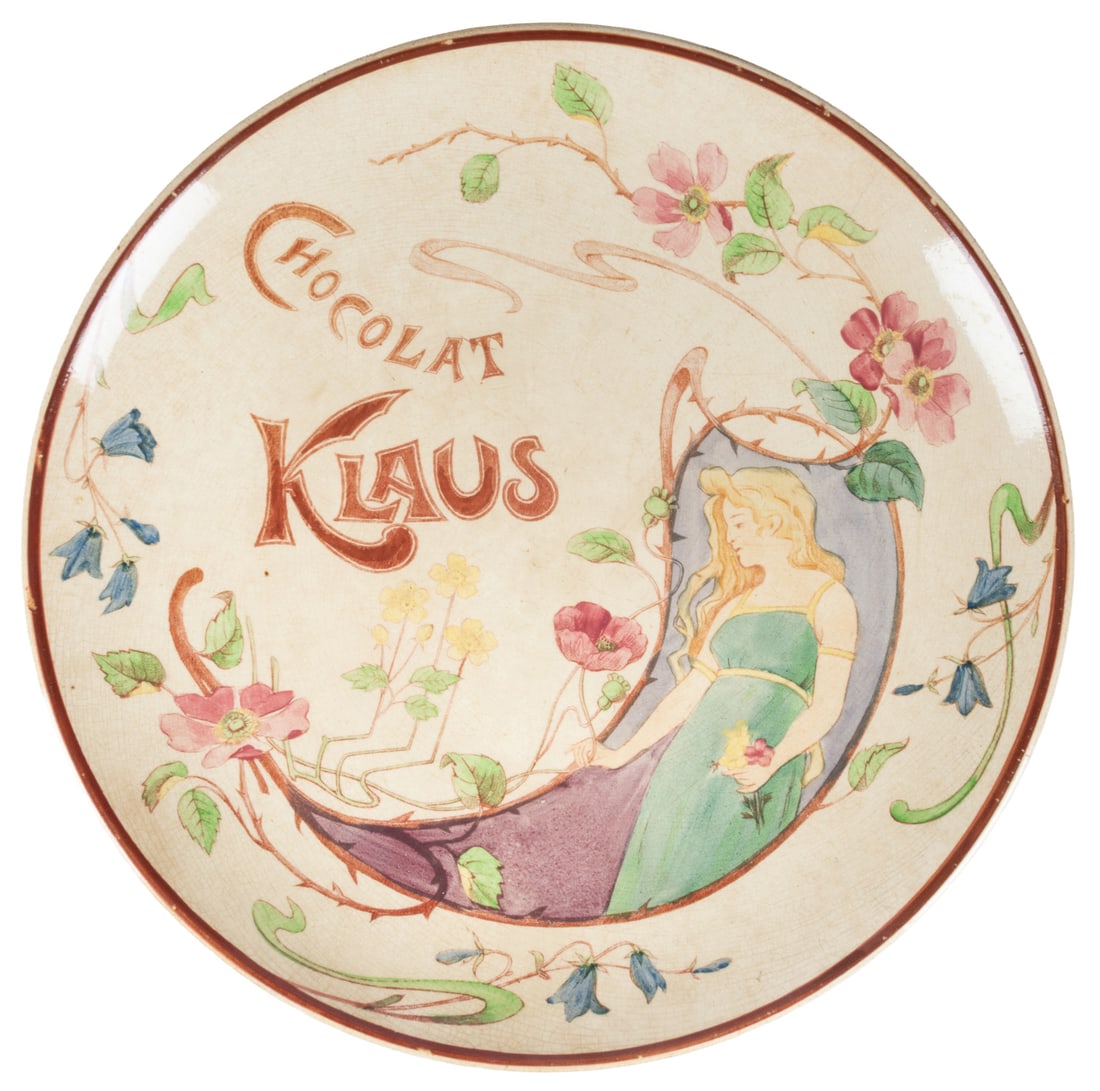 Chocolat Klaus faience advertising plate. (1 of 2)