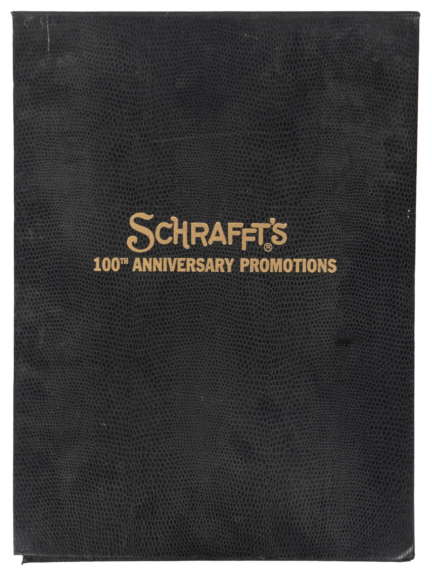 Schrafft's 100th Anniversary Promotions Portfolio. 1969: Schrafft's 100th Anniversary Promotions Portfolio. Boston: Schrafft's Candy Co.,1969. Fourteen-page portfolio featuring print advertisements, countertop display pieces, and company photographs from th