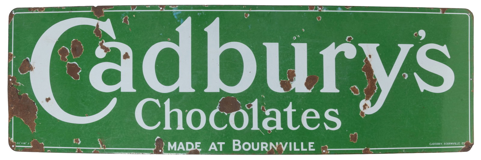 Cadbury's Chocolates enamel cast iron sign. (1 of 2)