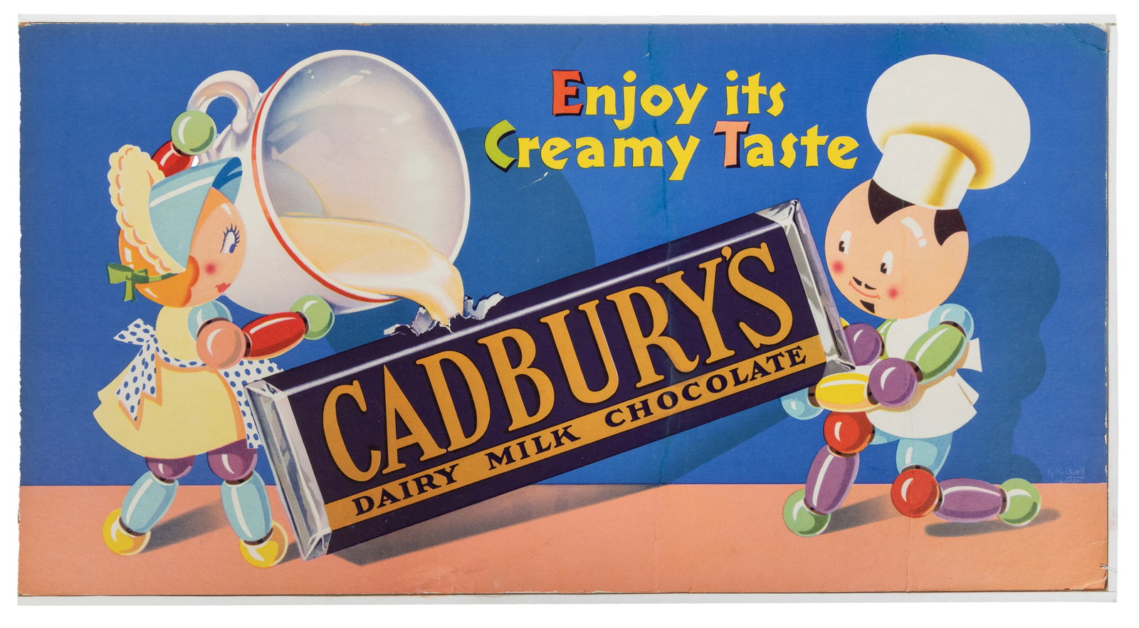Cadbury's "Enjoy Its Creamy Taste" sign / poster. (1 of 1)