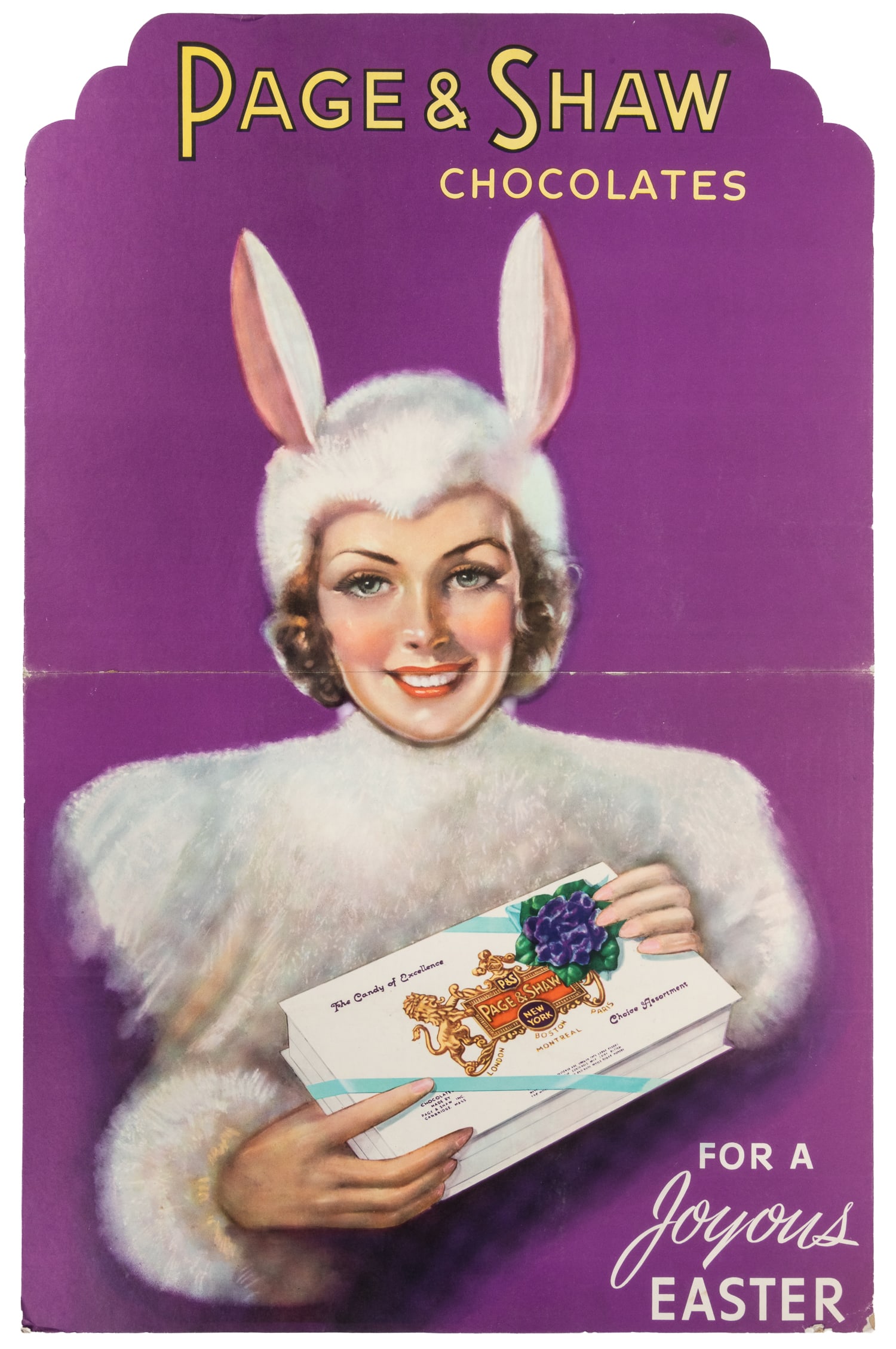 Page & Shaw Chocolates "For a Joyous Easter" Standee. Boston: Page & Shaw, ca. 1930s-40s. (1 of 1)