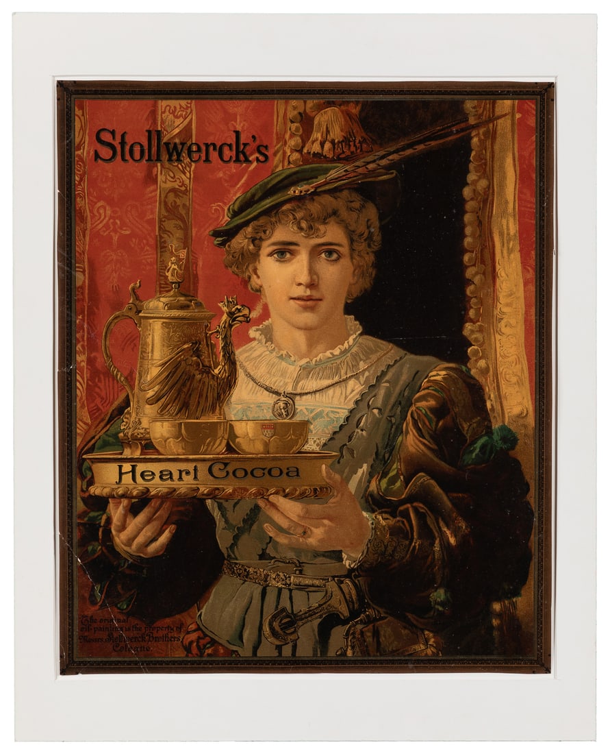 Stollwerck's Chromolithograph Advertisement Poster and Trade Card Album. Cologne: Stollwerck, ca.: Stollwerck's Chromolithograph Advertisement Poster and Trade Card Album. Cologne: Stollwerck, ca. late 19th/ early 20th century. Binder of approximately 115 pieces of ephemera with a combination of ch