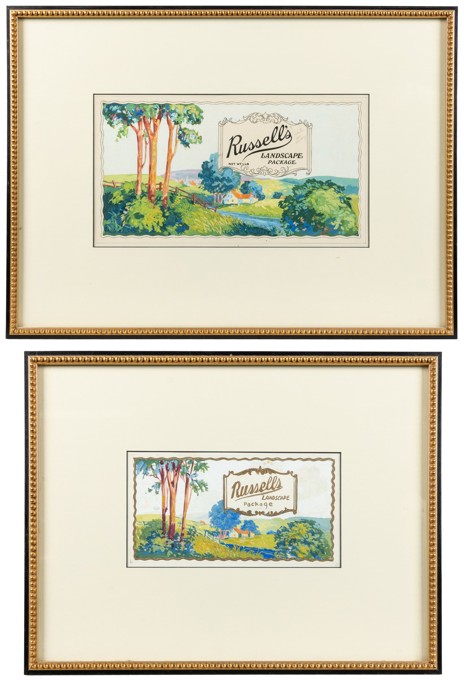 Russell's Landscape Package chocolate box label artwork and proof. (1 of 3)