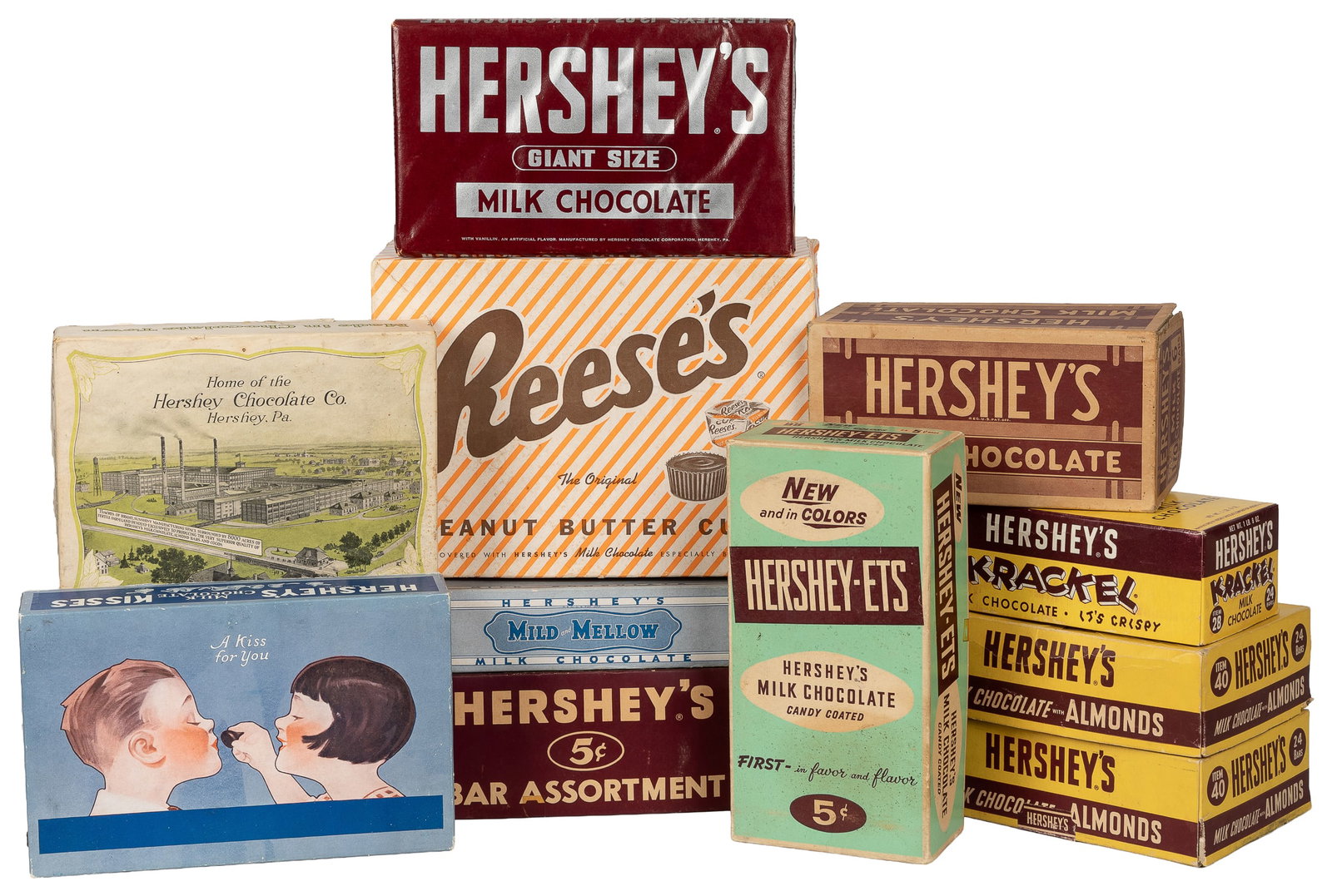 Hershey Brand Chocolate Boxes. Hershey: Hershey Chocolate Co., ca. early to mid 20th century. (1 of 1)