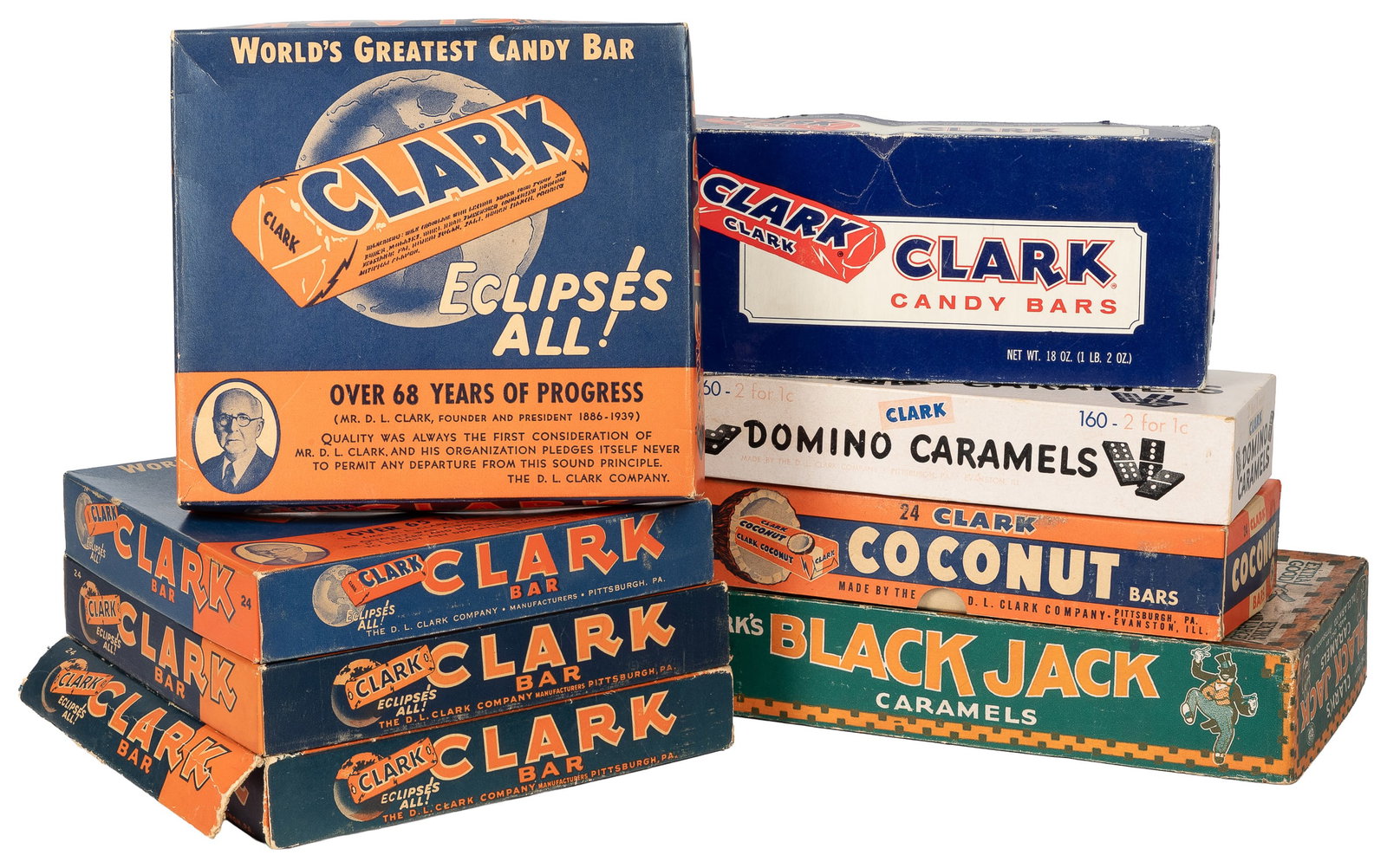 D.L. Clark Company Chocolate Bar Boxes. Pittsburg: D. L. Clark Company, ca. early to mid 20th (1 of 1)