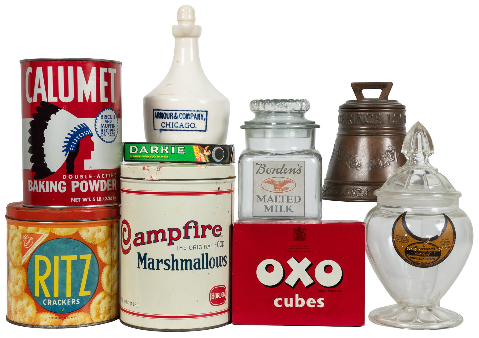 Group of 8 advertising tins and jars. (1 of 1)