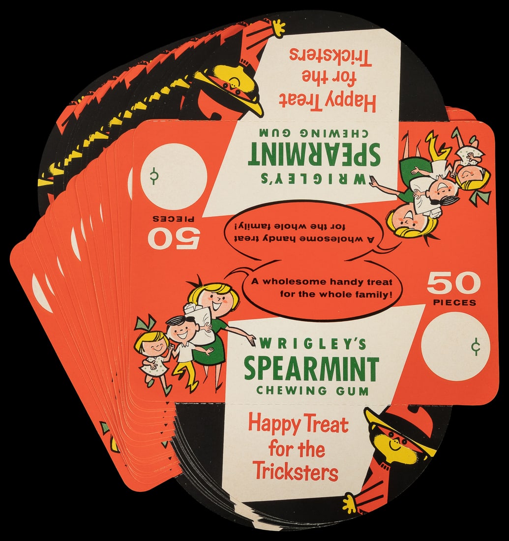 Wrigley's Spearmint Gum Halloween labels lot. (1 of 1)