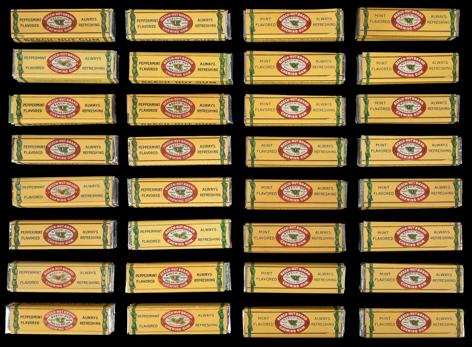 Lot of Beech-Nut Peppermint Gum, with box lids. (1 of 2)