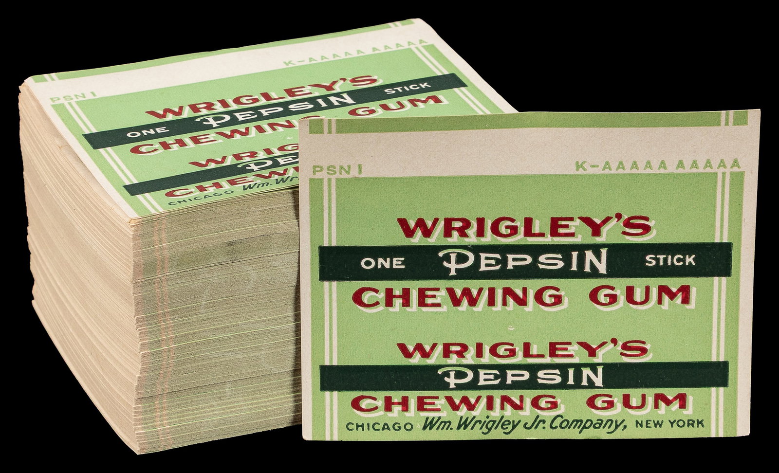 Wrigley's Pepsin Chewing Gum wrappers lot. (1 of 2)