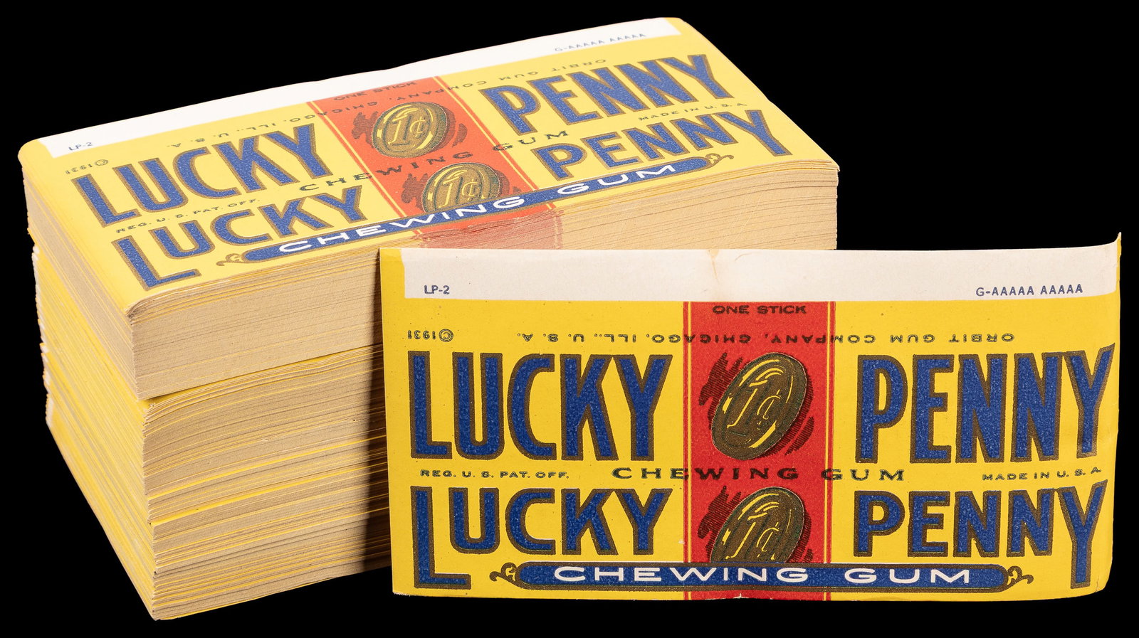 Lucky Penny Chewing Gum wrappers lot. (1 of 2)
