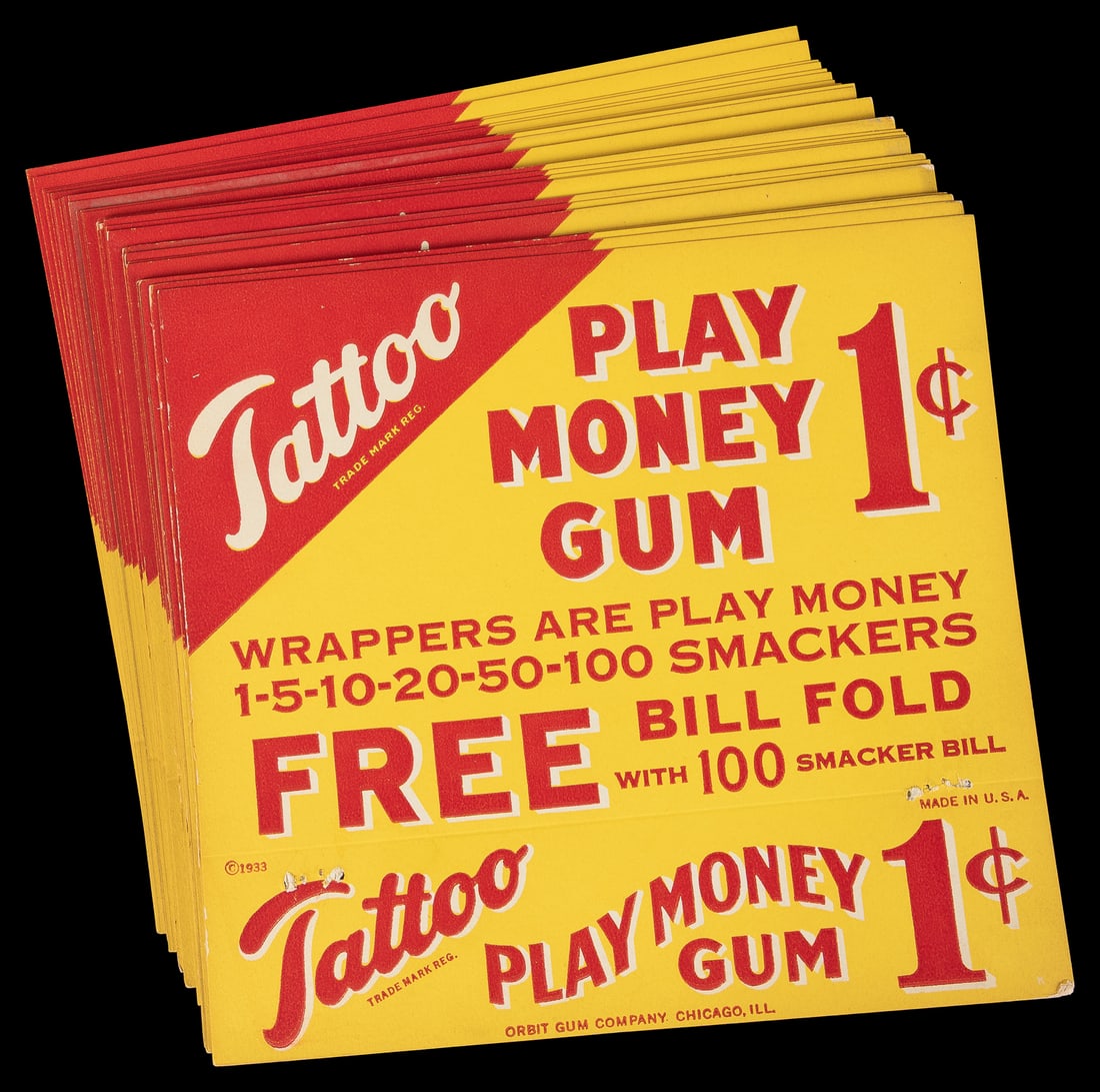 Orbit Tattoo Play Money Gum box signs lot. (1 of 1)