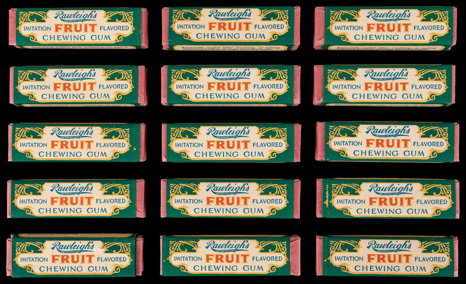 Rawleigh's Imitation Fruit Chewing Gum (15 packs). (1 of 1)