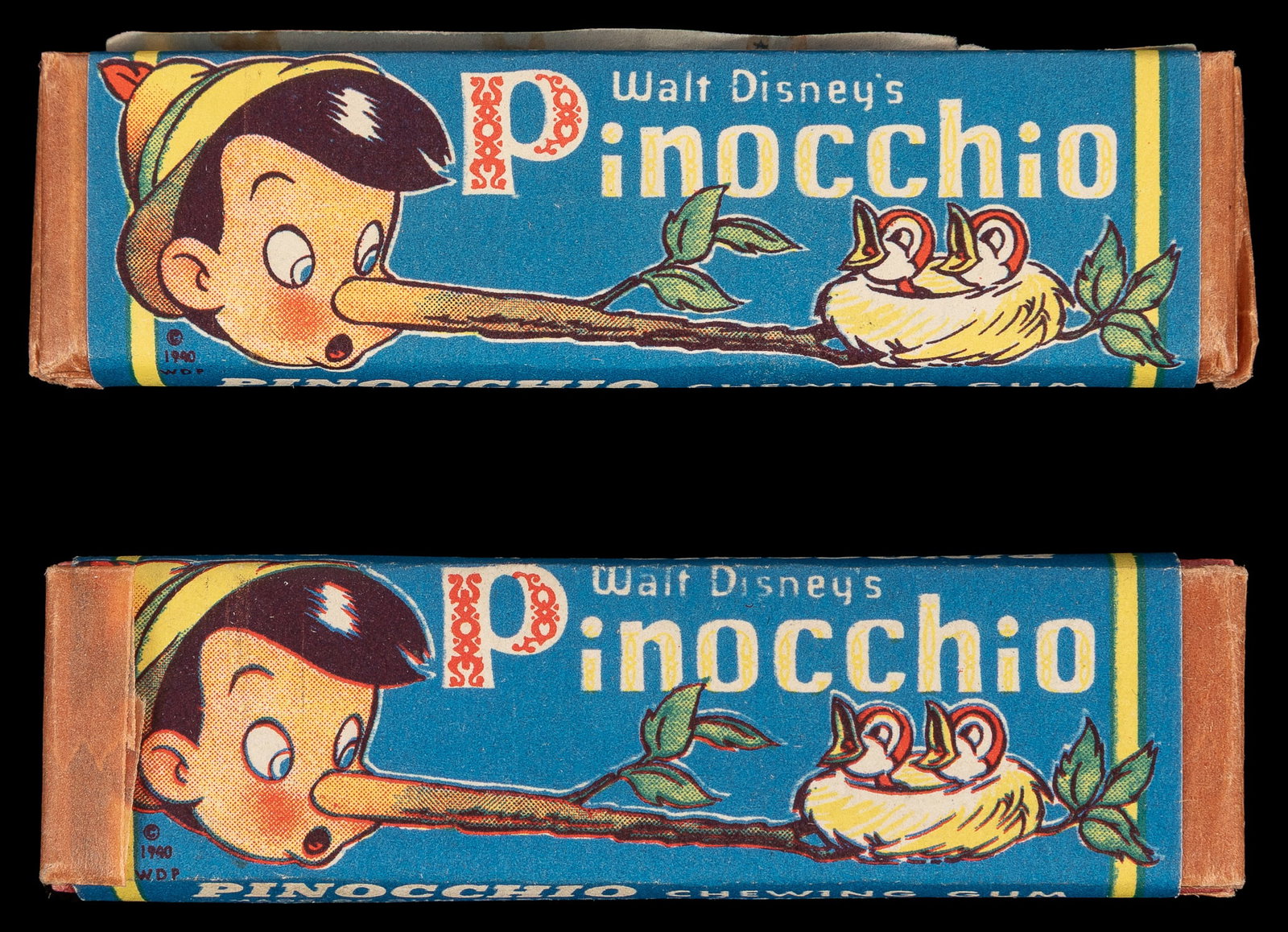 Walt Disney's Pinocchio Chewing Gum (two packs). (1 of 1)