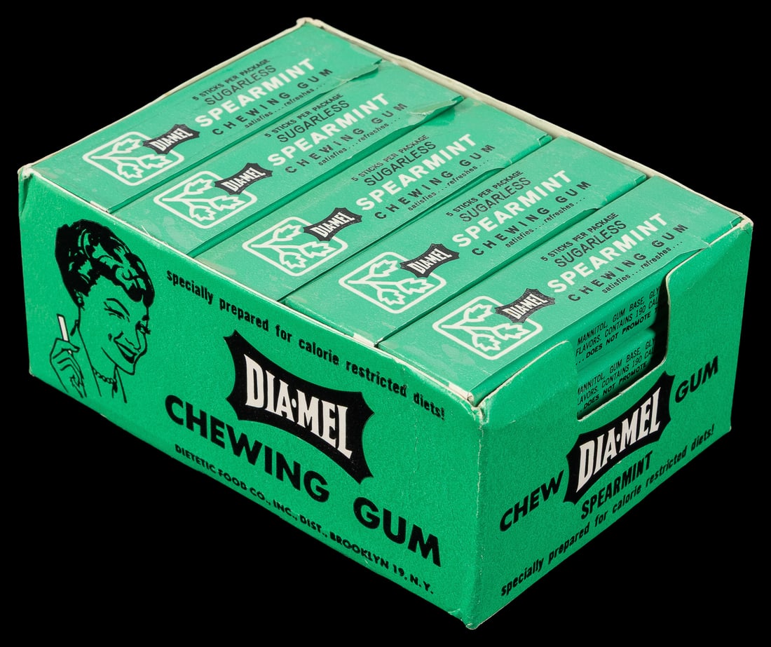 Dia-Mel Spearmint Chewing Gum in original box. (1 of 1)