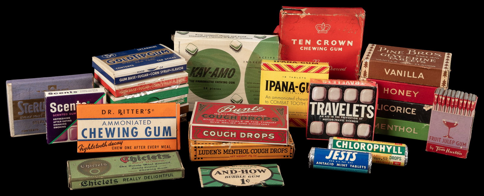 Lot of 30+ new old stock chewing gum and lozenges. (1 of 1)