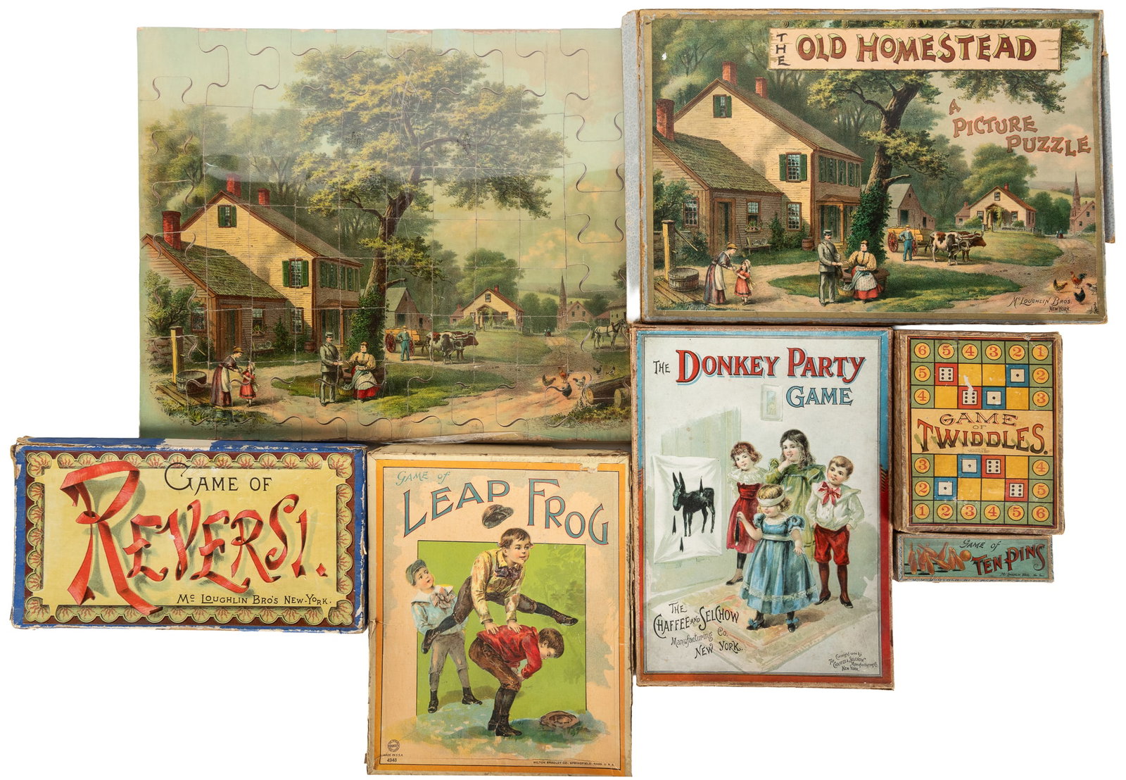 Group of Five Parlor Games and Jig Saw Puzzle (1 of 2)