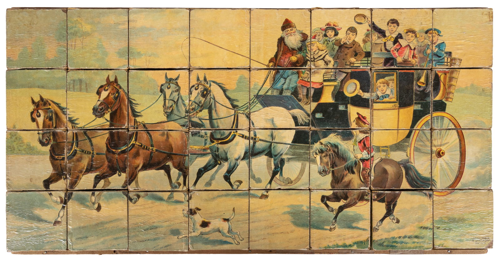 McLoughlin Bros. Picture Cubes with original box.: McLoughlin Bros. Picture Cubes with original box. New York: McLoughlin Bros., ca. 1894. Set of 32 paper-covered cubes which form six different pictures. Accompanying sheets depict each scene. 25 x