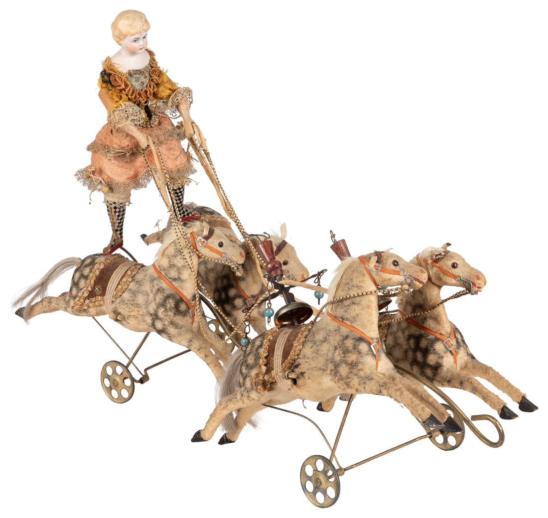 French equestrian antique push toy. (1 of 5)