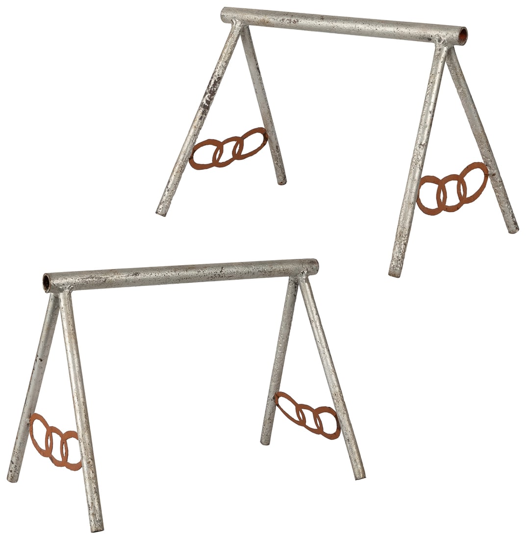 Pair of Odd Fellows Welded Coffin Stands. (I.O.O.F.). Circa... (1 of 3)