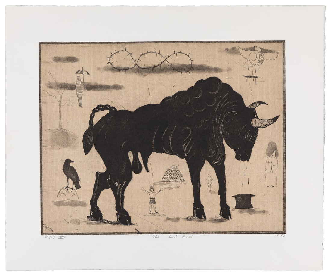 FITZPATRICK, Tony (American, 1958-2025). The Sad Bull. 1992. (1 of 1)